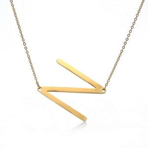 LXNYC Initial N Gold Plated Sterling Silver Necklace NWT